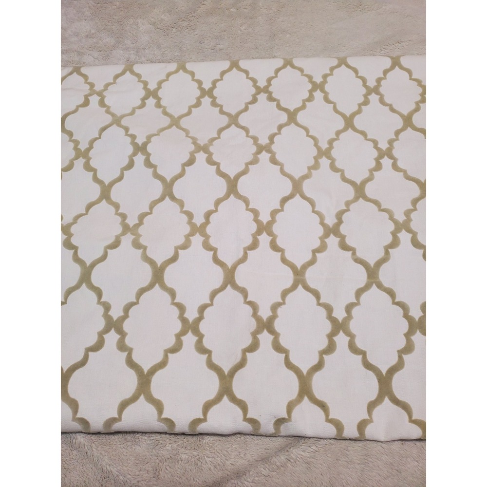 Pottery Barn Kids White Beige Addison Flocked Black out Curtain Drapes Set 44x96